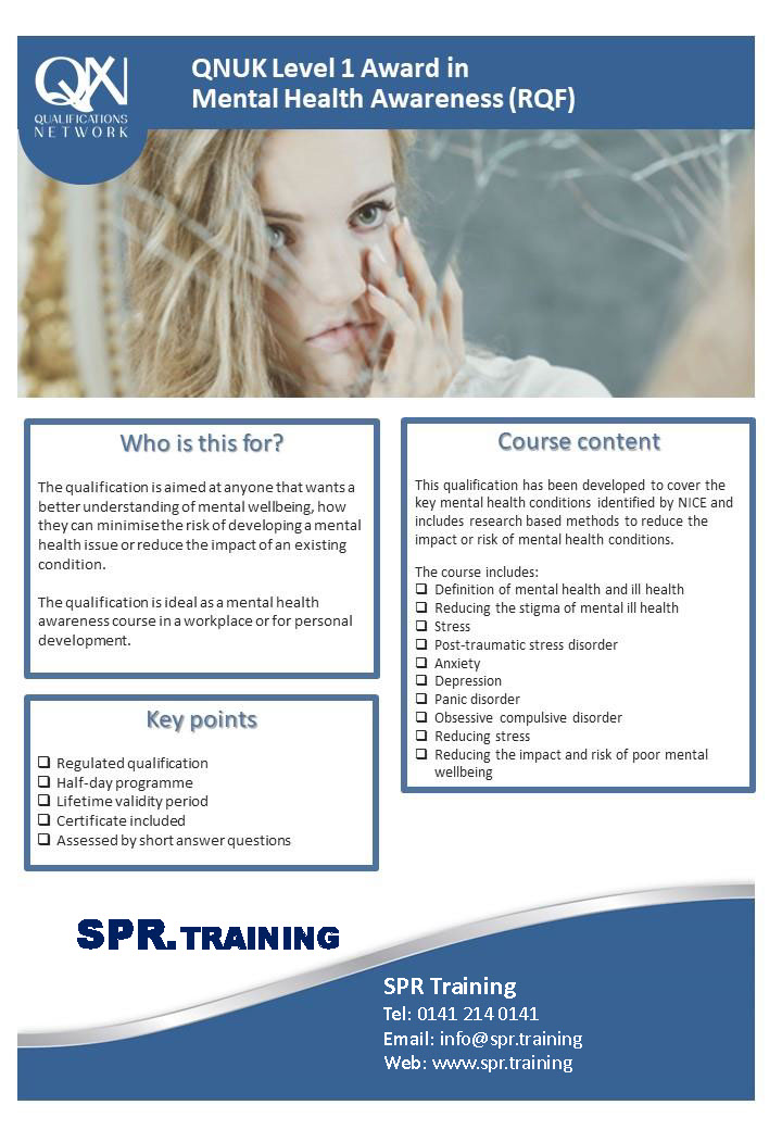QNUK Level 1 Award in mental health (RQF)